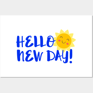 Hello New Day! Cute Happy Sun Posters and Art